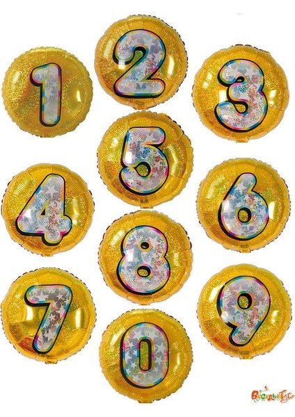 Folyo Yuvarlak Rakam Balon Gold 9 fiyatları