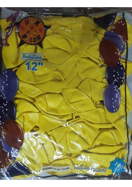 Sarı Dekorasyon Balonu 100 Adet