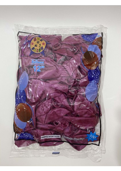 Fuşya Metalik Balon 100 Adet