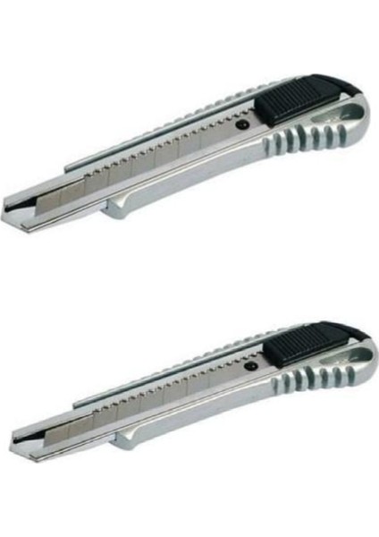 Ünyepark Omega Metal Paslanmaz Çelik 2 Li Maket Bıçağı Maket Bıçağı Bıçak Değiştirilebilir