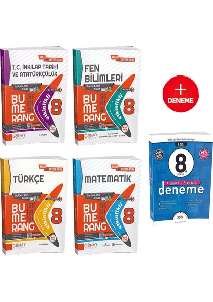 Gün&Ay Yayınları 8. Sınıf Bumerang Soru Bankası Seti 4 Kitap