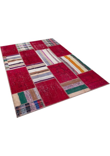 Patchwork Sbt El Dokuma Halı Red 170 x 240 cm 4.08 m2 Patchwork El Dokuma Halı fırsatları