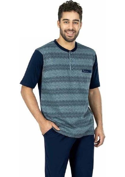 5446 3 Lü Kısa Kol Erkek Pijama Takımı