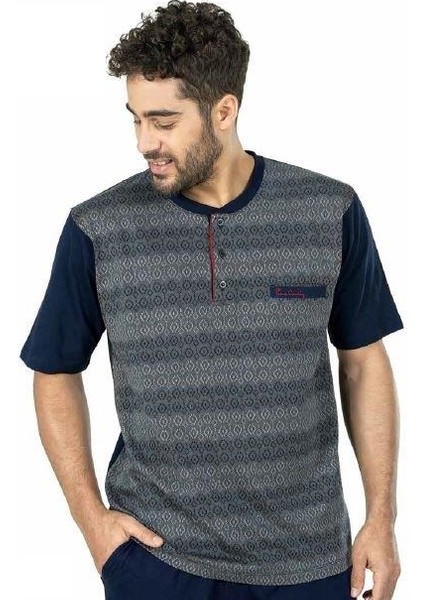 5446 3 Lü Kısa Kol Erkek Pijama Takımı
