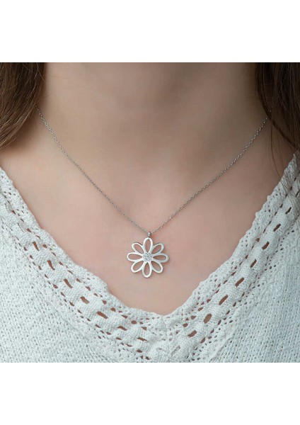 Gümüş Çiçek Kadın Kolye fiyatları