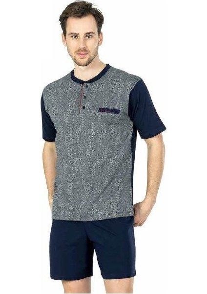 5455 3 Lü Kısa Kol Erkek Pijama Takımı