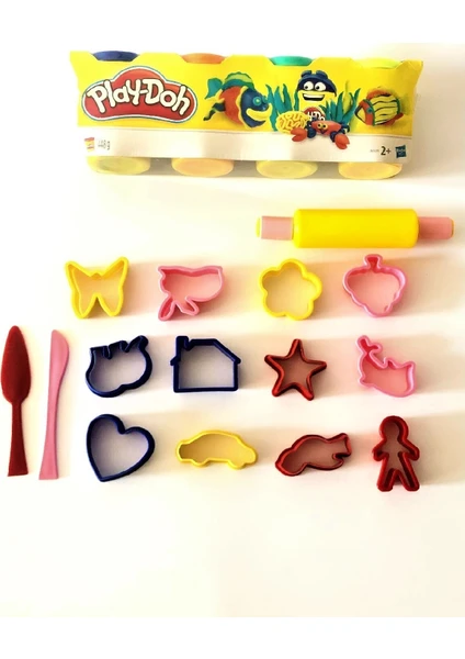 Playdoh Oyun Hamuru 4'lü Set 15 Parça Kalıp Seti