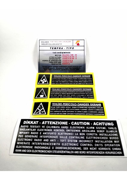 Fıat Tempra Tipo Motor Etiketi