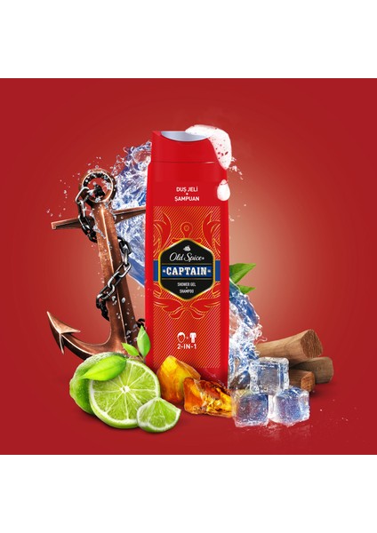 Captain Duş Jeli & Şampuan 400 ml x 2