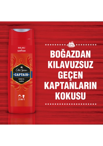 Captain Duş Jeli & Şampuan 400 ml x 2
