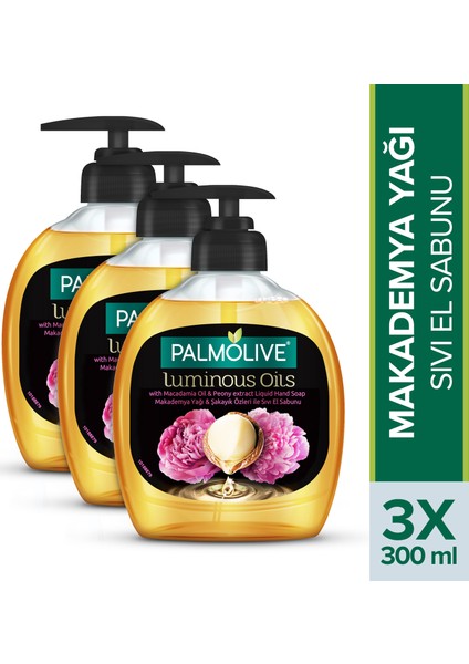 Luminous Oils Makademya Yağı & Şakayık Özleri Sıvı El Sabunu 3 x 300 ml