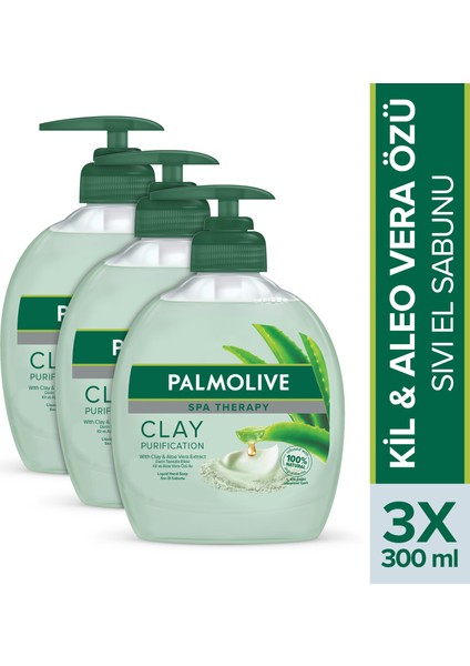 Spa Therapy Clay Purification Kil ve Aloe Vera Özü Sıvı El Sabunu 3 x 300 ml