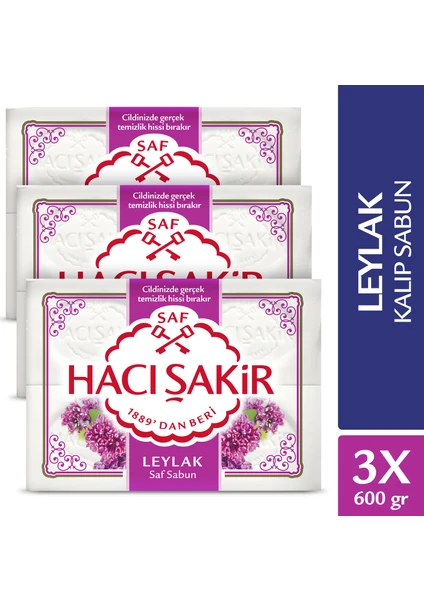 Hacı Şakir Leylak Saf Kalıp Sabun 4x150 gr x 3 Adet