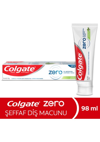Zero Spearmint Doğal Nane Aroması Şeffaf Diş Macunu 98 ml