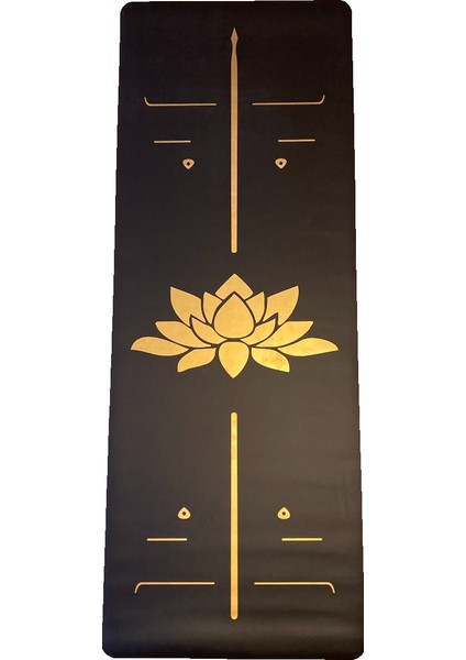 Rubber Yoga/pilates Mat Golden Line 5 Mm. Lotus Siyah