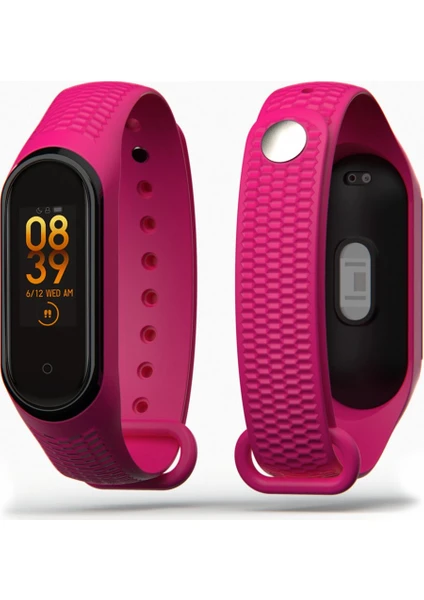 Kabartma Desenli Xiaomi Mi Band 3 ve 4 Uyumlu Kordon