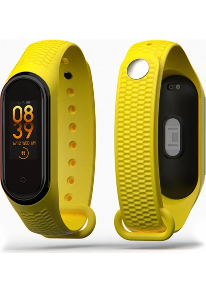 Kabartma Desenli Xiaomi Mi Band 3 ve 4 Uyumlu Kordon