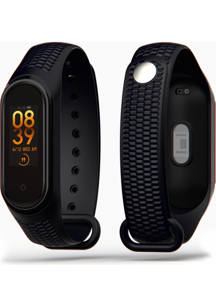 Mi Band 3/4 Uyumlu Desenli Kordon Siyah