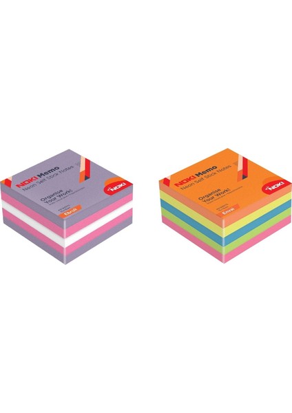 Memo Neon Yapışkanlı Küp Blok 75 x 75 mm 2'li