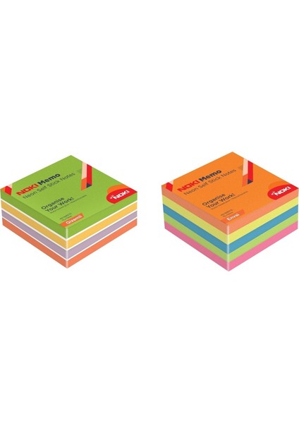 Memo Neon Yapışkanlı Küp Blok 75 x 75 mm 2'li