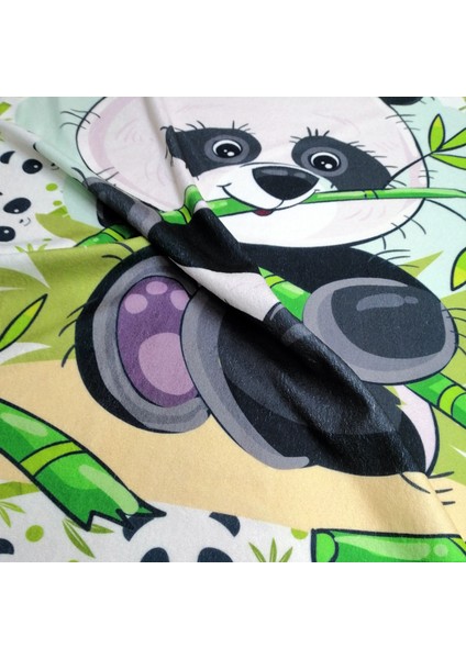 Panda Desenli Çocuk Plaj Havlusu, Banyo Havlusu