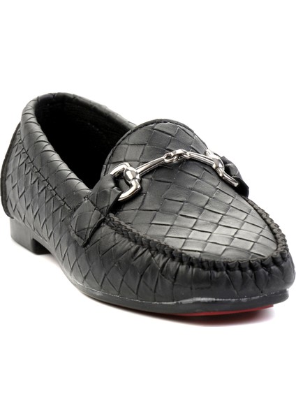 Siyah Örgü Kadın Loafer K01542030710