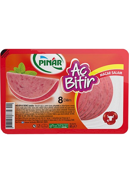 Pınar Macar Fıstıklı Aç Bitir Salam 60 gr Fiyatı