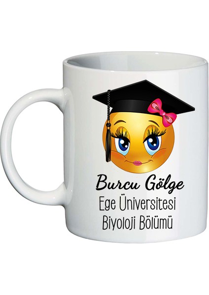 Kep Emojili Bayana Mezuniyet Hediyesi Isimli Kupa Bardak