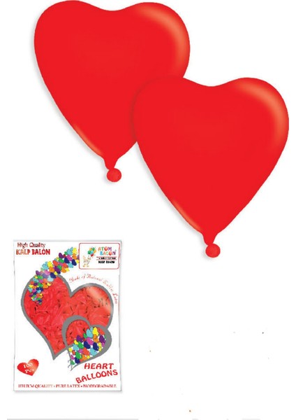 Balon Kalp Baskılı Kalpli Balon 40 Paket 1 Koli