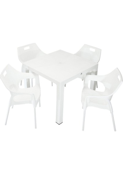 Elit Rattan 90x90 cm Star Koltuk Masa Takımı