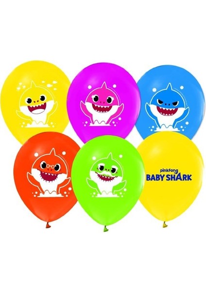Baby Shark Baskılı Balon 10 Adet