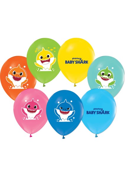 Baby Shark Baskılı Balon 10 Adet