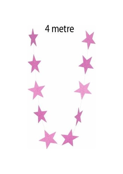 Pembe Yıldız Süs 4 Metre
