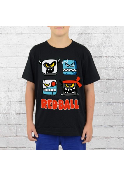 Red Ball Çocuk Tişört Siyah Unisex