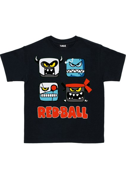 Red Ball Çocuk Tişört Siyah Unisex