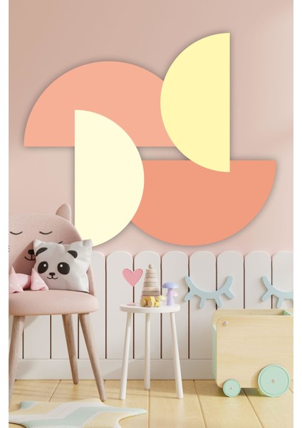 Turuncu Tonlarda Yarım Daireler Çocuk Bebek Odası Sticker Seti (85X100 Cm)