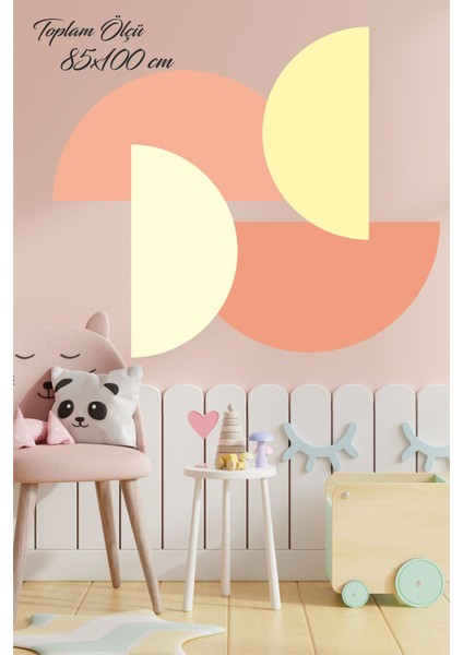 Turuncu Tonlarda Yarım Daireler Çocuk Bebek Odası Sticker Seti (85X100 Cm) fiyatları