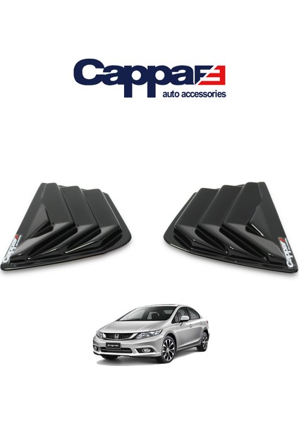 Honda Civic 9 Kelebek Cam Rüzgarlık Akrilik Abs Parlak Siyah 2 Parça 2012-2016