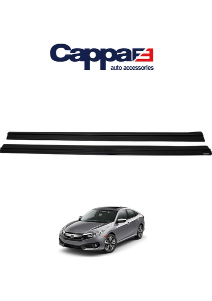 Honda Civic 10 Yan Marşpiyel Eki Lip Akrilik Abs Parlak Siyah 2 Parça 2016-> fiyatları