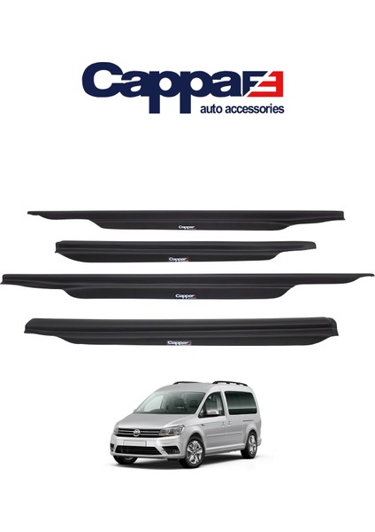 Volkswagen Caddy Yan Kapı Alt Çıtası Akrilik (Abs) 4 Parça Piano Black 2015-2020