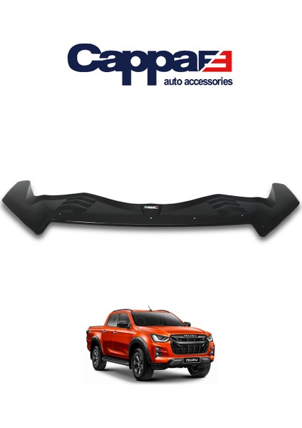 Isuzu D-Max Ön Kaput Koruyucu Rüzgarlığı Yarasa Model 4mm Akrilik (Abs) Piano Black 2021->