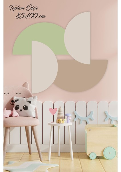 Yeşil Tonlarda Yarım Daireler Çocuk Bebek Odası Sticker Seti (85X100 Cm) fiyatları