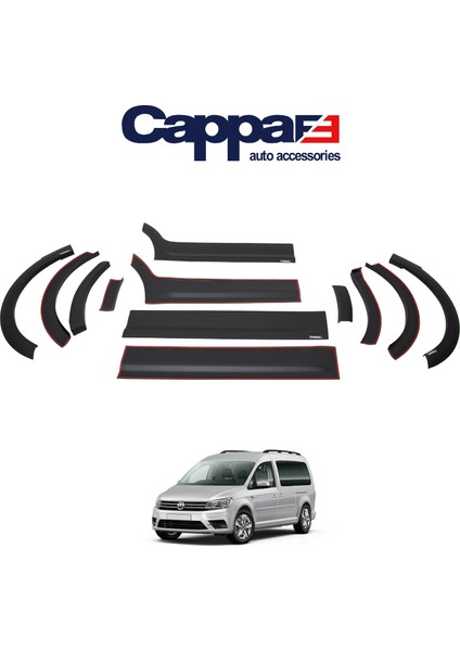 Volkswagen Caddy Dodik Seti Uv Katkılı Abs U.ş. Çift Sürgülü Mat Siyah 12 Parça 2010-2015 modelleri