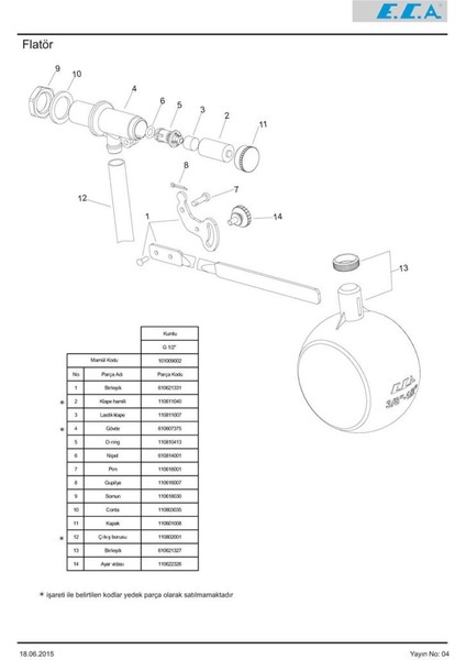 Eca G 1/2'' Flatör