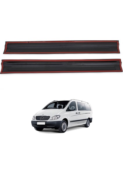 Mercedes Vito W639 Kapı Eşiği Koruma Abs Mat Siyah 2 Parça 2004-2010