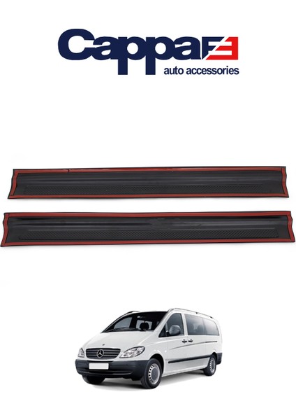 Mercedes Vito W639 Kapı Eşiği Koruma Abs Mat Siyah 2 Parça 2004-2010