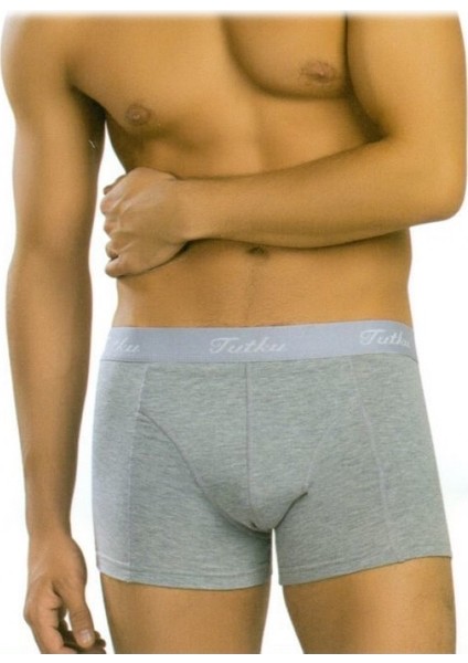 Likralı Spor Boxer Gri Renk 3'lü Paket
