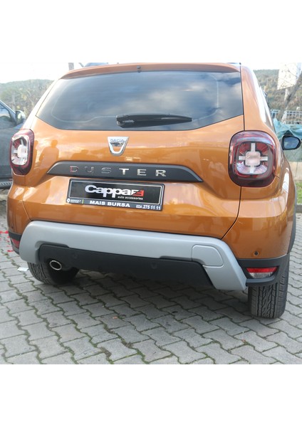 Dacia Duster Arka Tampon Koruma Büyük Model Difüzör Mat Gri 2018->