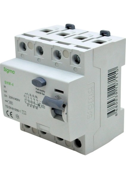 Shm-4 6ka 30MA 100A Kaçak Akım Koruma Şalteri