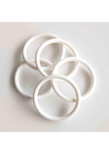 5 Adet 8 cm Plastik Halka Beyaz